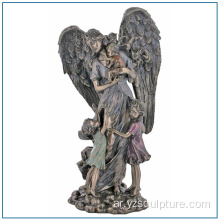 حجم الحياة البرونزية الملاك تمثال الأم وأطفالها